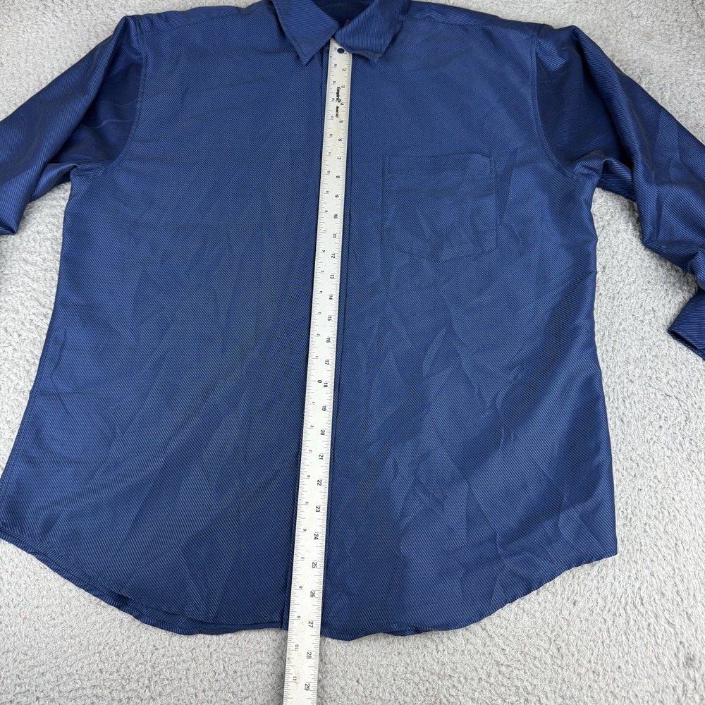 Bugatchi‎ Mens Stripe Button Down Shirt Size Large Dark Blue Purple Buttons - Picture 9 of 12
